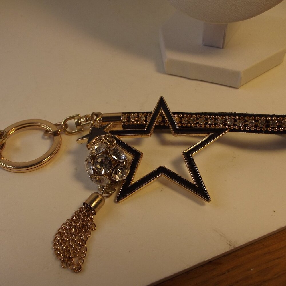Bling Enamel Star Key Chain Purse Charms
